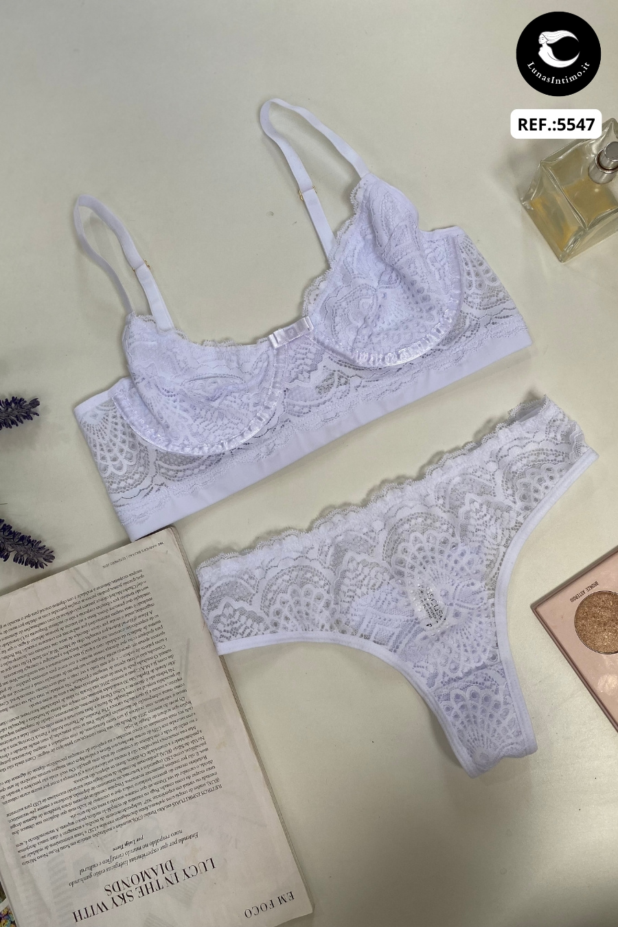 THALYA – Completo in microfibra e pizzo con perizoma